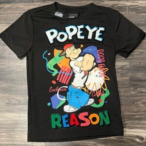 Reason Black Popeye Graphic T-Shirt
